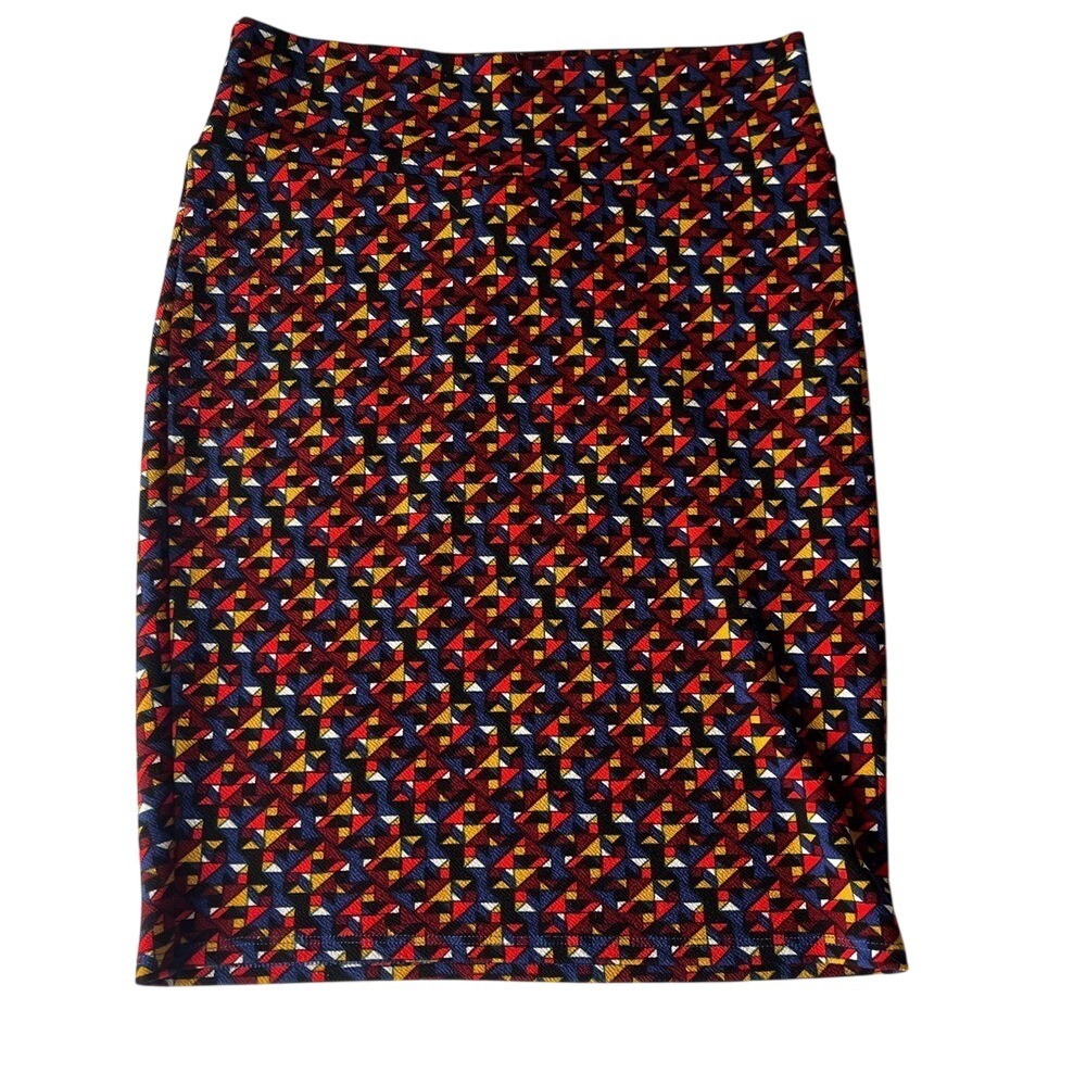 LuLaRoe Multicolor Geometric Pencil Skirt Medium Womens Made‎ In USA